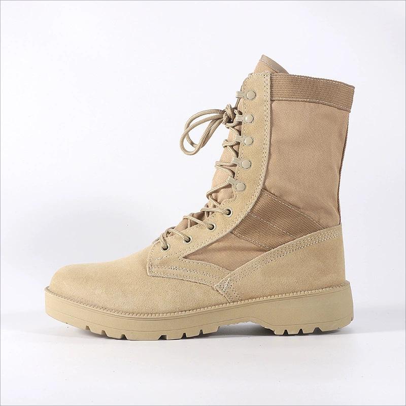 

Genuine Leather Men Tactical Desert Boots Outdoor Combat Lightweight Non-Slip Hiking Shoes High-Top Botas Work Shoes 46 хакі