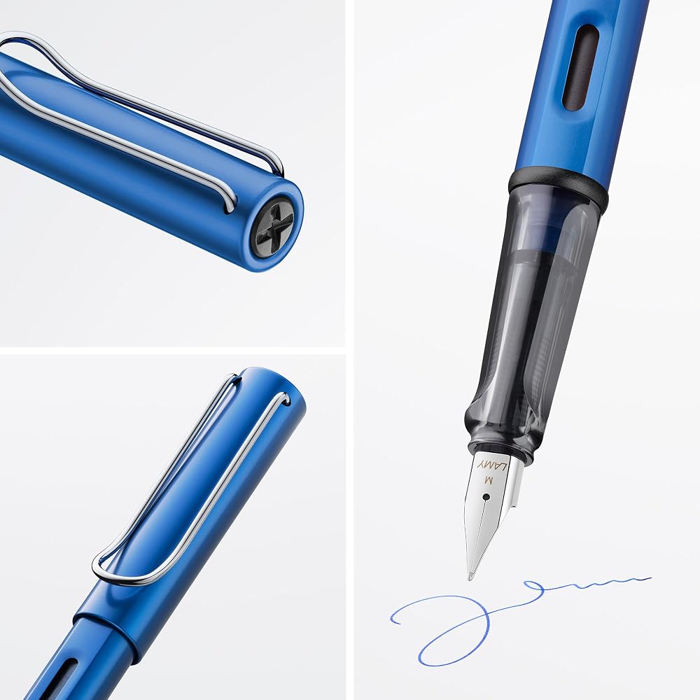 LAMY AL-Star Ocean Blue Fountain Pen - Ergonomic Grip and Steel Nib Size M - Lightweight Aluminum...