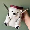 Polar Bear Ice Cream Cup Holder 3D Printed Cute Animal Ices Creams Cooler Container Leak-Proof Ice Pint Holder