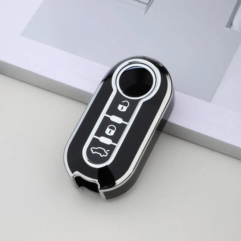 Tpu Car Key Cover Case Remote Key Shell Holder For Fiat 500 Ducato Panda Punto Lancia Musa Flip Folding Protecor Accessories