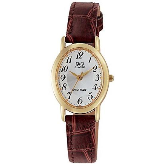 Citizen QQ Wristwatch Analog Waterproof Leather Strap VZ89-104 Ladies Gold