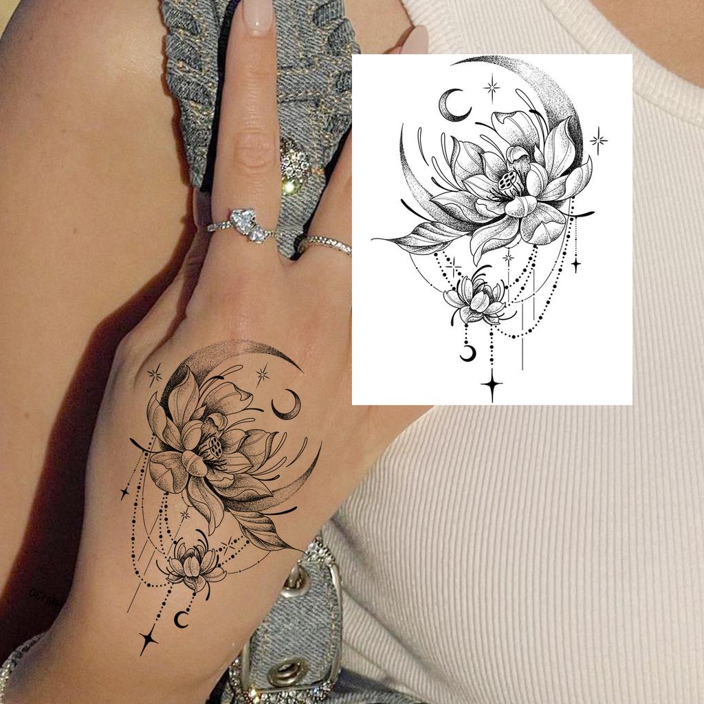 1 Foglio Tatuaggi Temporanei Teschio Ancora Insetto Per Mani Collo Adulti, Adesivi Tatuaggi Finti di Halloween Tatuaggi Realistici a Lunga Durata