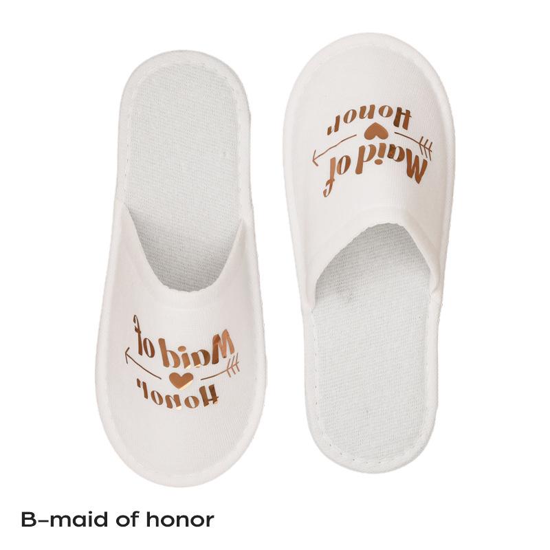 Fashion Bride Bridesmaid Slippers,Wedding Party Disposable Slippers Bridal Party Slippers Set, Lightweight Cozy Soft Sole Flats