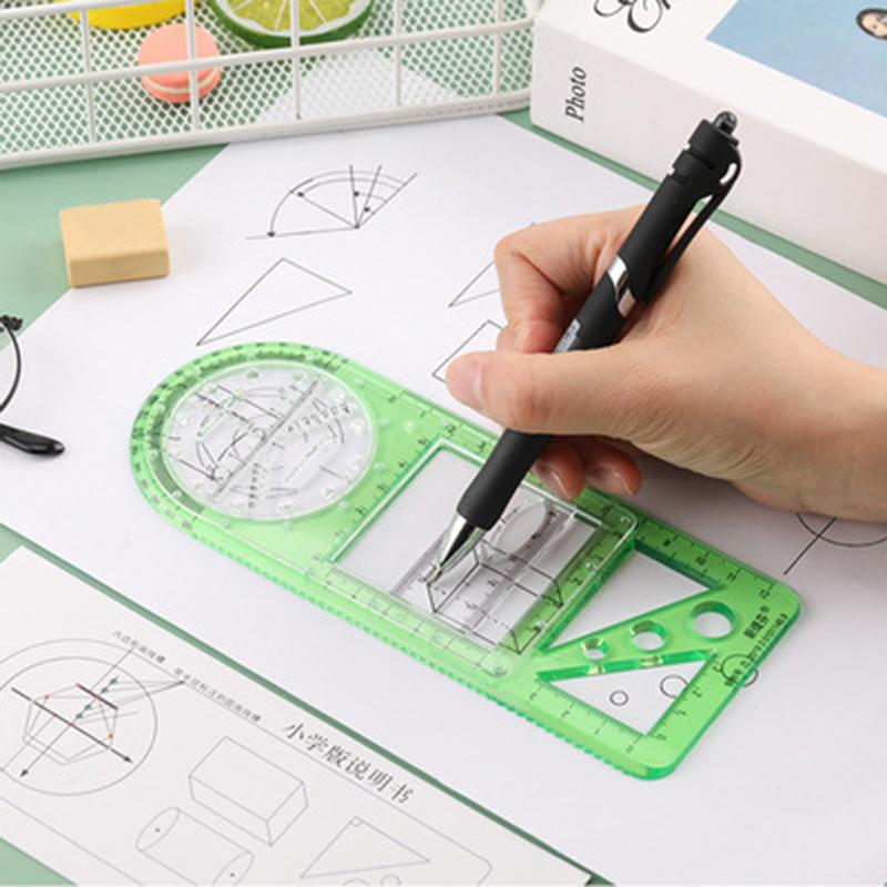 

Многофункциональная геометрическая линейка Архитектурная измерительная линейка Шаблон для геометрического рисования Измерительный инструмент для школьника, студента, офиса