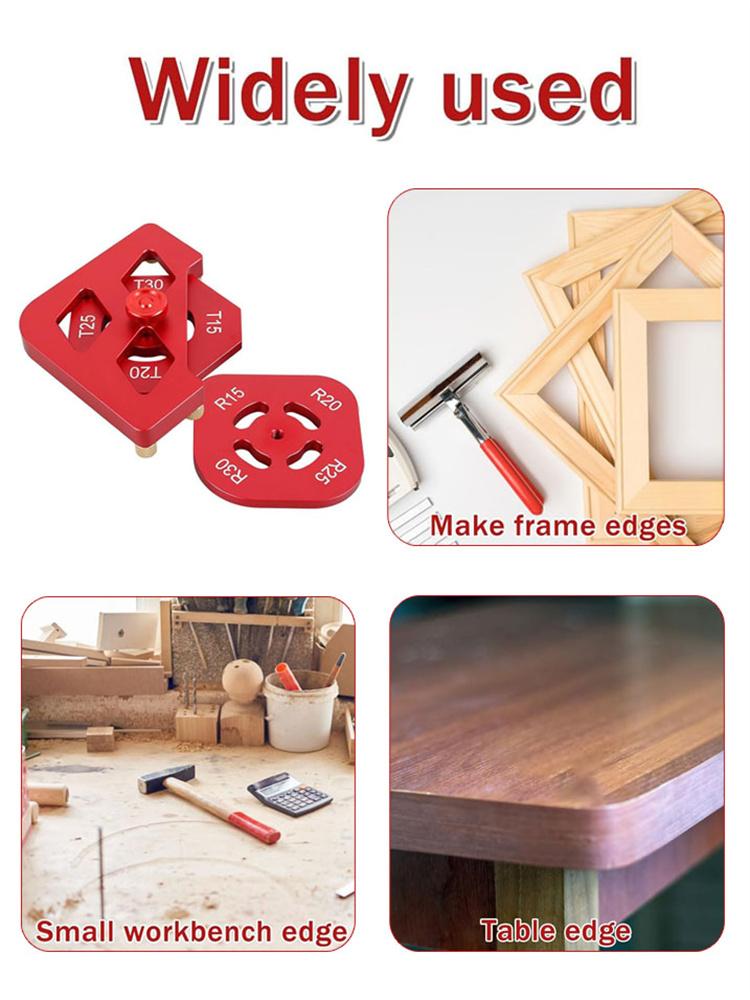 Woodworking Round Corner Chamfer Template Arc / T Corner Gauge Trimming Machine Wood Edge Jig Locator Fillet Arc Tool Kit
