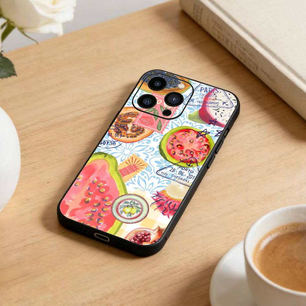 Collage  Phone Case For iPhone 16,15,14,13,12,17,Pro Max,Plus Silicone Black Case