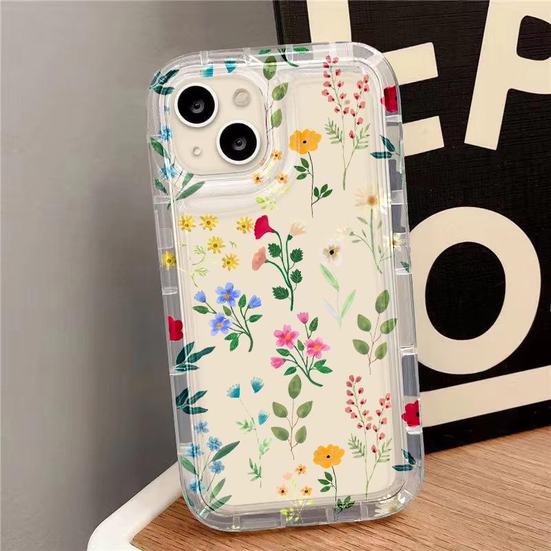 Colourful Flowers Phone Cases For iPhone 17 16 Pro Max 17 Air 15 11 14 13 12 Promax 16 15 Plus Clear Soft Silicone Cover