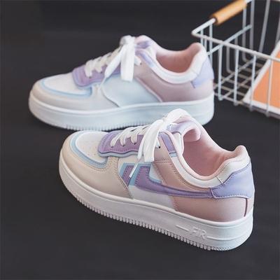 Board Shoes Women's 2025 Autumn New Rubber Soft Sole Color Matching Air Force One Macaron Sports and Leisure White Shoes Women