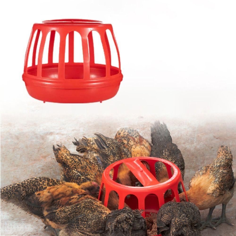 

Round Chicken Feeding Trough Plastic Chicken Cage Feeder Chick Feeding Bucket Home S