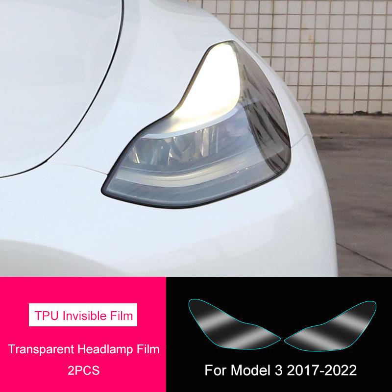 For Tesla Model 3 Y S X TPU Blackened Headlight Taillight Foglight Protective Film Headlight Tail Lamp Color Changing Films
