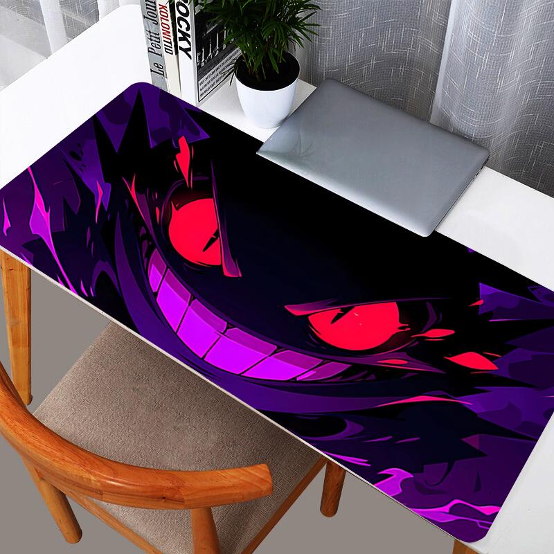 Gengar Pokemon Graffiti Large Mouse Pad Anime Ghost Type Desk Mat for Gaming Office NonSlip Extended Keyboard Pad