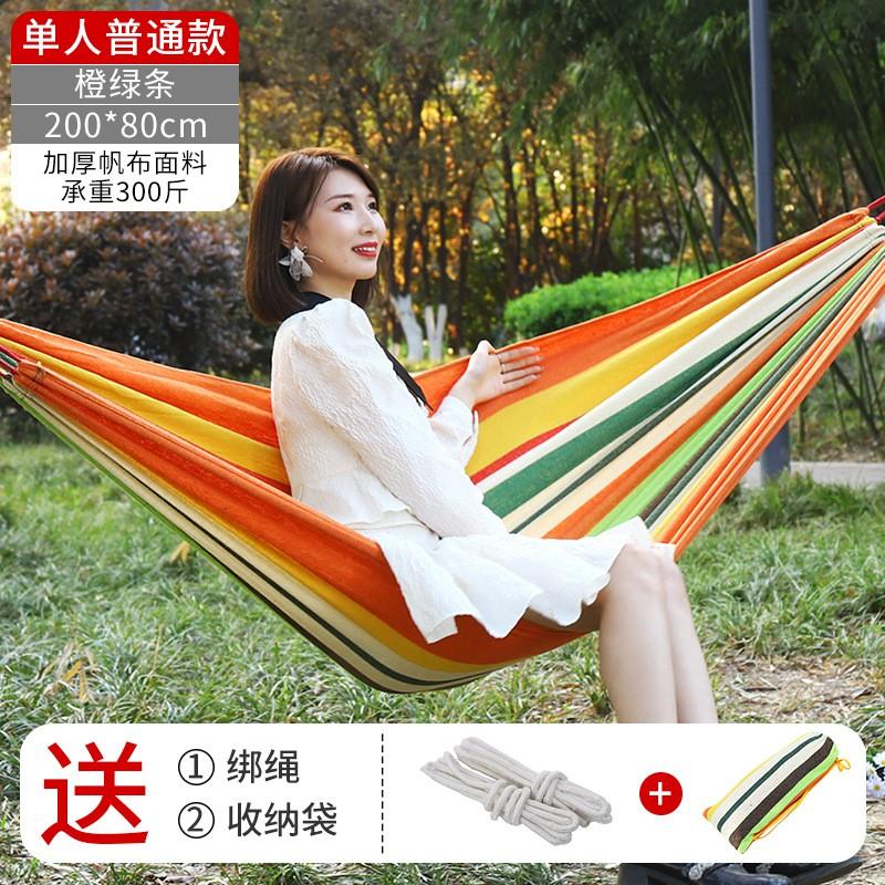 Outdoor Camping Hammock 1 Or 2 Persons Heavy-Duty Canvas Hanging Bed With Optional Spreader Bars Lightweight Portable