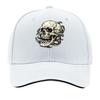 UnisexS Skull Graphic  Black Flat Brimmed Hat with White Skull Design Casual Streetwear  Outdoor Sp Sandwich Baseball Cap
