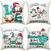 New Christmas Pillow Case Cartoon Print Pillow Linen Home Sofa Pillow Bedroom Pillow Cushion