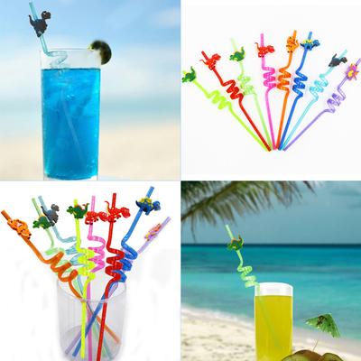 Party Supplies Temporaty Straw Dinosaur Reusable Straws Cartoon Pattern Dino Theme Straws-Plastic