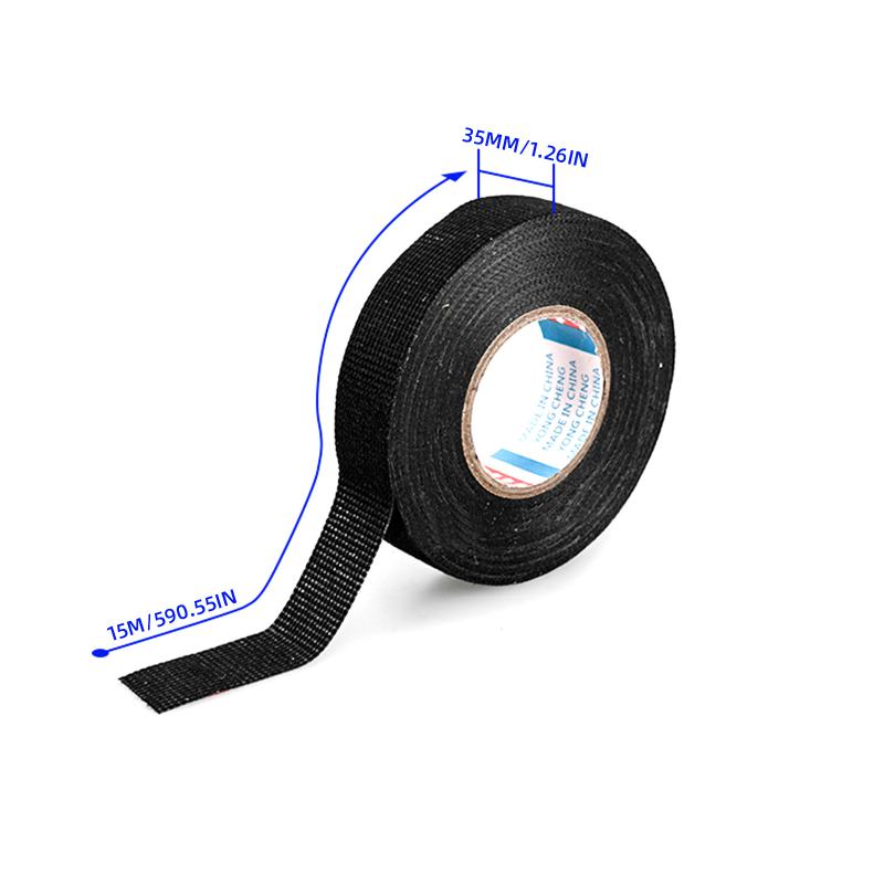 

15M термостойкая клейкая тканевая лента для автомобиля фланелевая лента тканевая флисовая лента для жгута проводов полиэстеровая лента 9mm