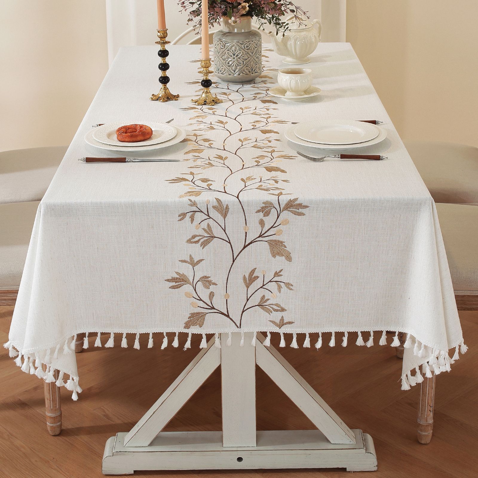 Nordic Explosion Thickened Dining Table Tablecloth Household Square Wear-Resistant Waterproof Tablecloth Lace Decoration Manufacturer 90*90cm