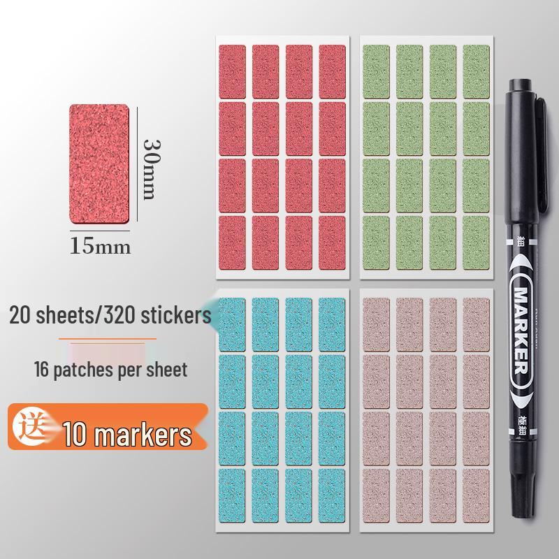 Color Cork Self-Adhesive Label Stickers for Handwritten Notes and Small Markers