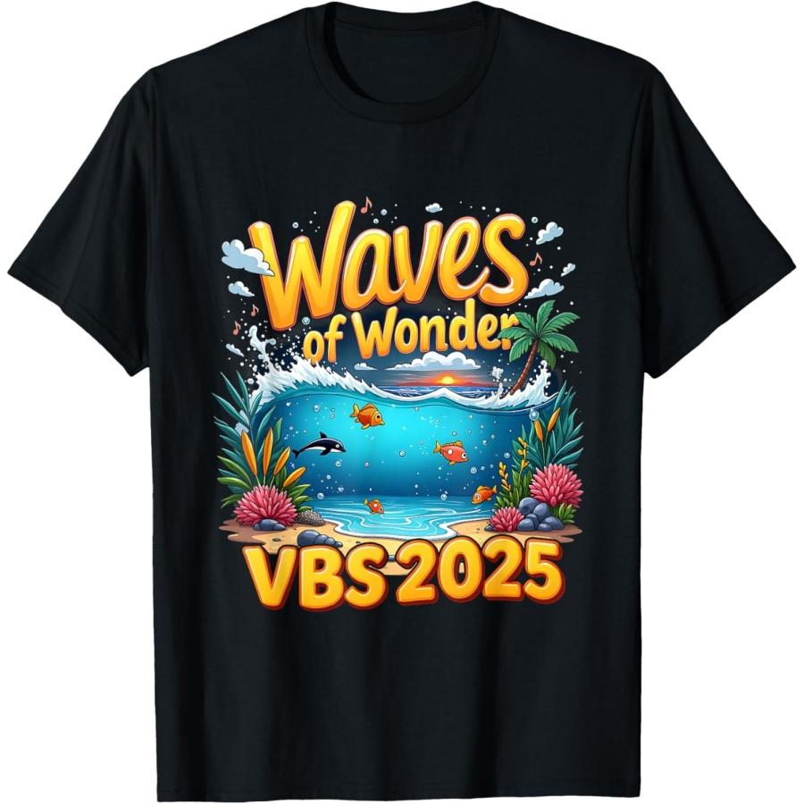 VBS 2025 Ocean Christian Faith Camp Waves Of Wonder T-Shirt(1) S