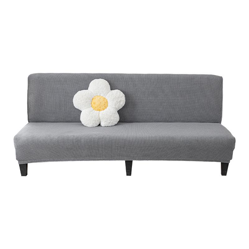 Thickened Elastic Armless Sofa Bed Cover - Universal Fit, Full Coverage, Simple Fabric