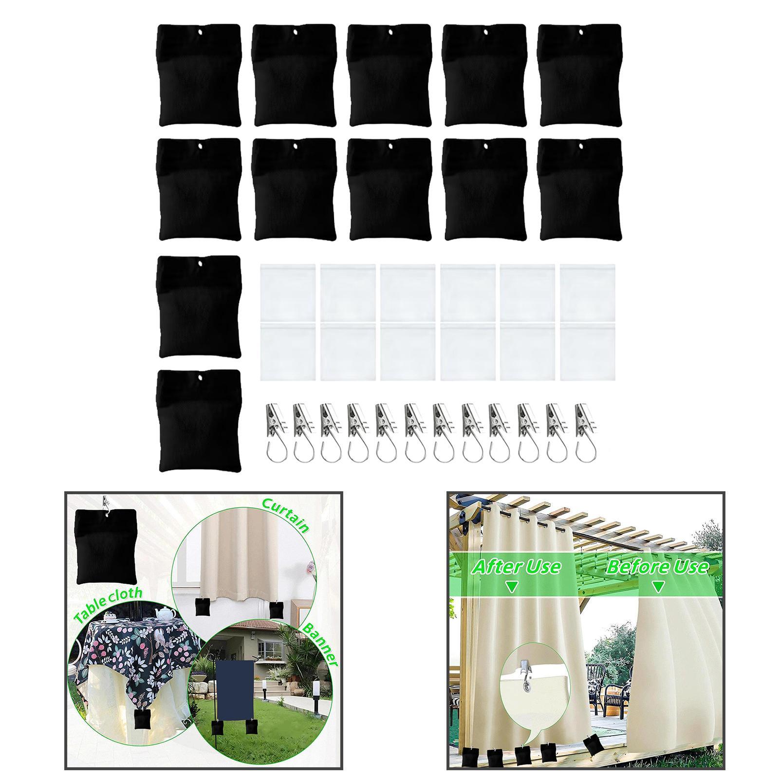 

12 Pieces Outdoor Curtain Weights, Self Sticky Design Convenient with PE Bags Heavy Duty for Wind Drapery Flag Patio Tablecloth