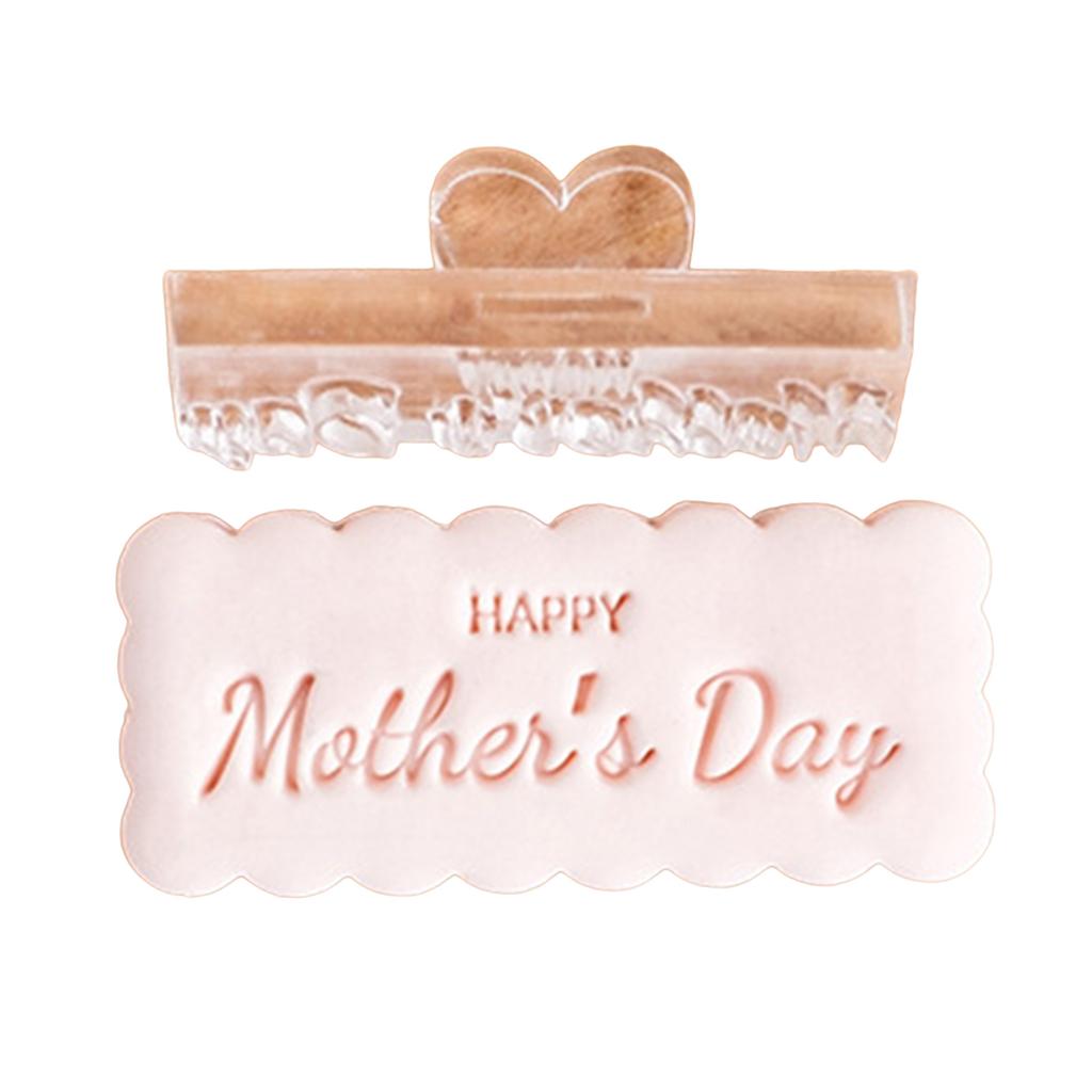 Mother's Day Cookie Stamp Molds Heartfelt Mother's Day Cookies Fondant Cutter Functional Biscuits Baking Stamp