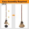Spooky Secret Room Props Electric Broom Toy, with Touch Activated Swinging Prop, Retro Outdoor Yard Halloween Ornament Straw Witch Broom, for