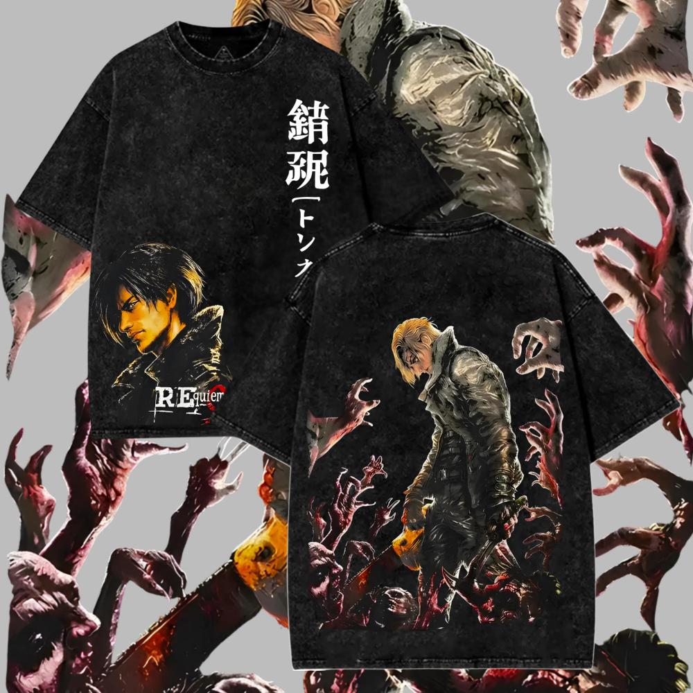Unisex Fit Washed TShirt Horror Gamer Graphic Tee Survival Zombie Dark Gothic Horror Streetwear Tee Vintage Gamer Fan Gift M