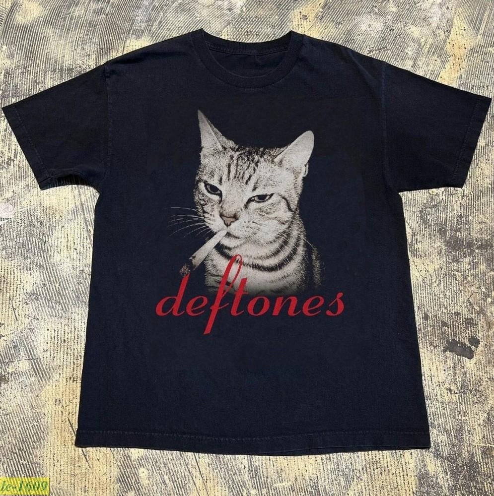

Deftones Cat Smoking Funny Cat Unisex Black Tshirt Sizes S5XL Unisex T-Shirt XL