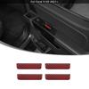 Inner Door Handle Switch Cover Trim Strips For Ford F150 2021+ Red Carbon Fiber