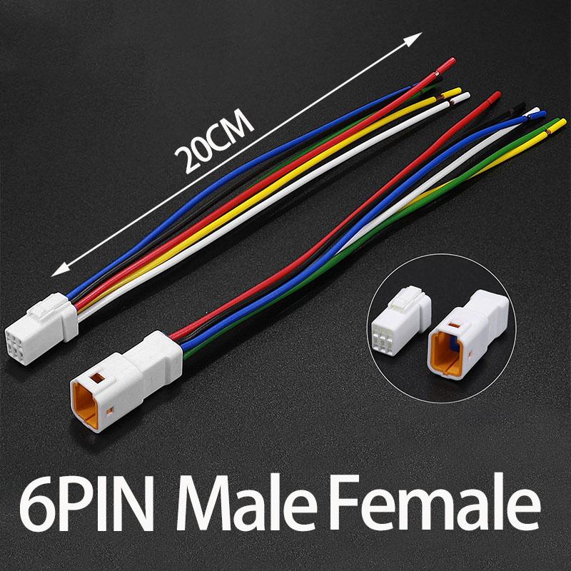 Waterproof 6P Car Connector Male Female Pair 20cm Wiring Harness Terminal Compatible With JST Jwpf Series 2/3/4/6/8pin Optional