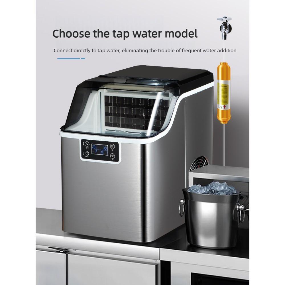 Large Capacity Ice Maker 30KG/35KG Square Ice Cubes Making Machine Commercial Small Milk Tea Shop Ice Maker