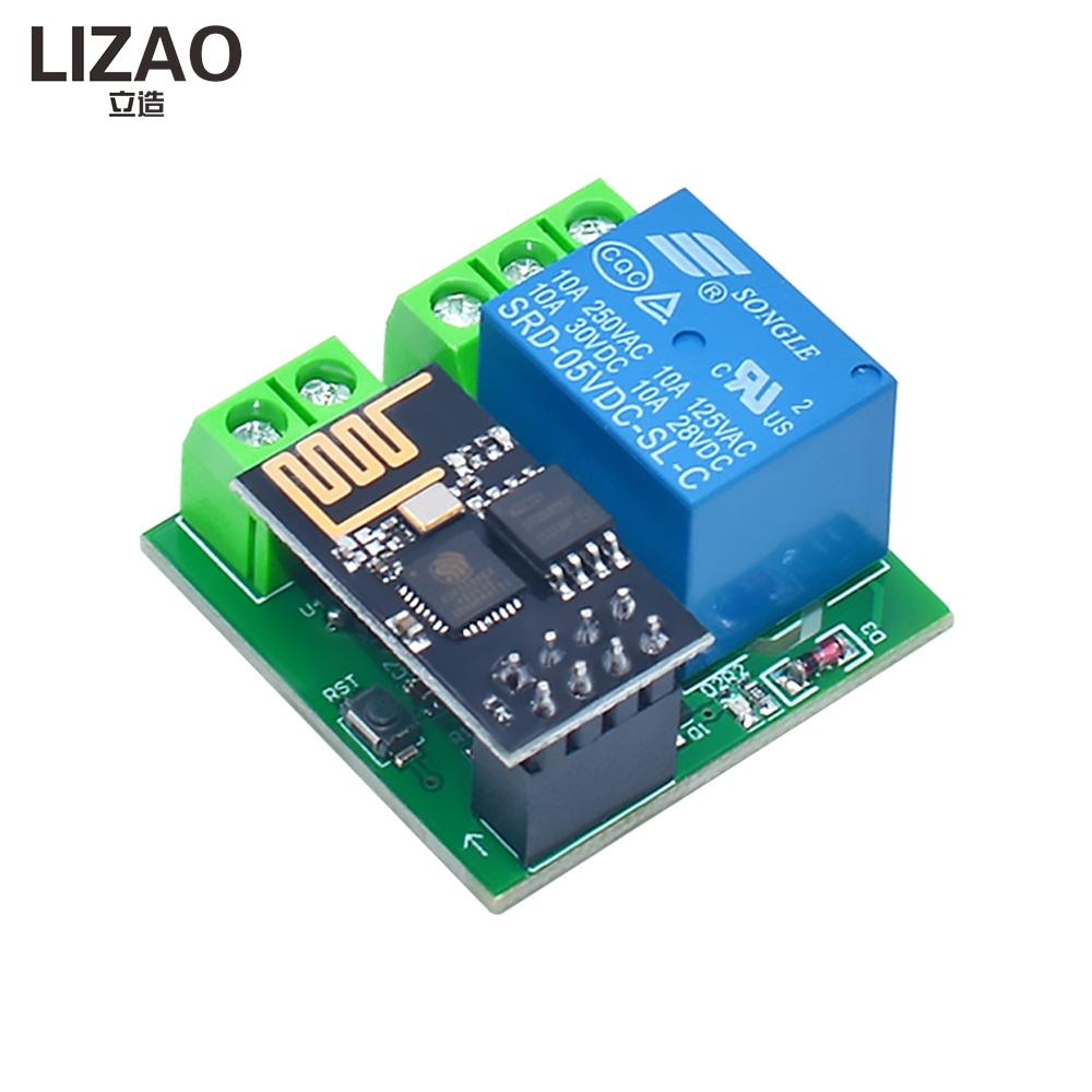 LIZAO 1 Channel ESP8166 WiFi Relay Module ESP-11 DC 1V with LED Indicator Reset Switch Low Level Trigger Relay Control Board