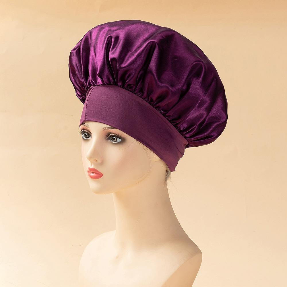 Silk Sleep Bonnets Elastic Satin Hat Fashion Nightcap Beauty