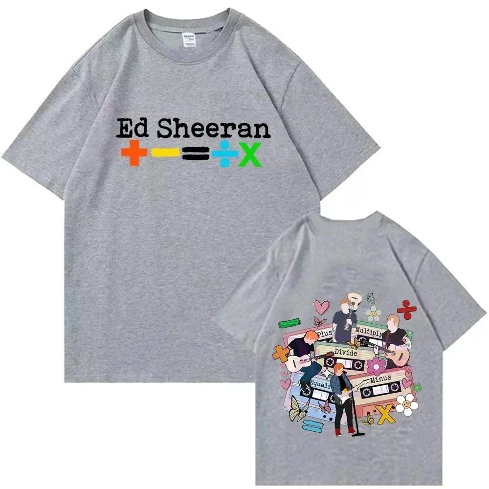 High Quality Crewneck Ed Sheeran Tour 2024 T-Shirts Man Woman Harajuku O-Neck Short Sleeve Anime Shirts Popular Muscic Fans Gift