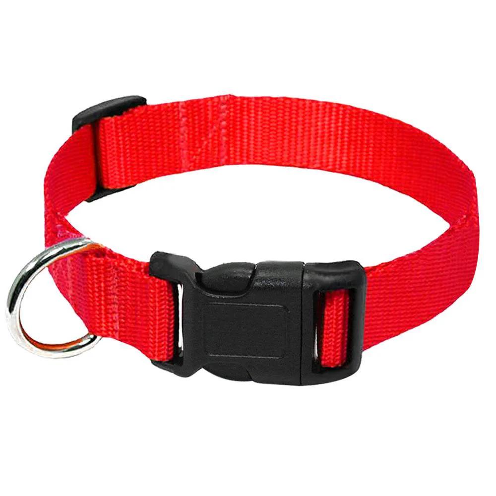 Solid Color Nylon Adjustable Dog Collar with Heavy Duty Clip Buckle Dog Pet Neck Collar Cover for Small Medium Large Dogs