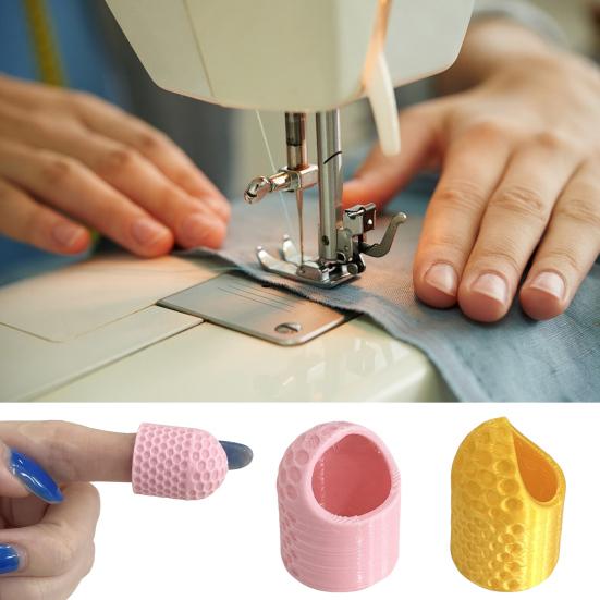 5 Pièces Protège-Doigt de Couture Protection Anti-Perforation Ongles Longs Ergonomique Texture Antidérapante Protection Aiguille de Couture