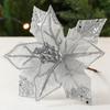 18cm Poinsettia Glitter Flower DIY Fake Flowers Christmas Flowers Large Hanging Ornaments Xmas Tree Decorations