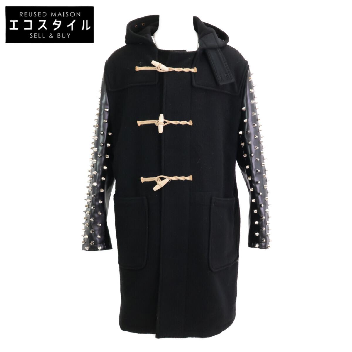 

JUNYA WATANABE MAN x Gloverall JH-C017 Wool Duffle Jacket with Leather Sleeves and Studs coat S blackUsed