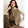 Knitted Sweater Cardigan Vest Women's Loose Sweater Coat Solid Color Button Round Neck Fashion Top