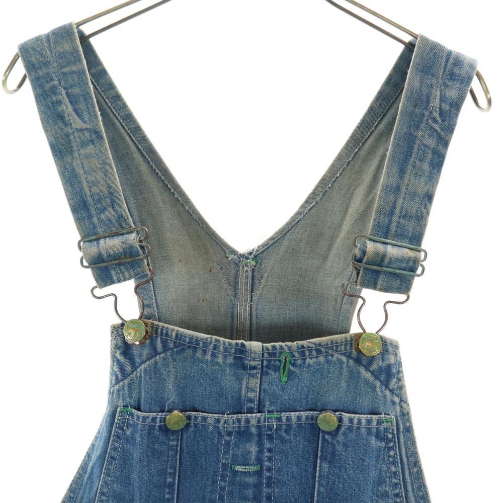 OSHKOSH 50s 60s Vintage Triangle Tag Denim Overall Blue Union Ticket Women Used