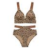 Nahtloses sexy Leoparden-BH-Set für Damen Push-Up-BHs Ausgeschnittene hoch elastische Slips für Damen Atmungsaktive weiche Unterwäsche S-XL