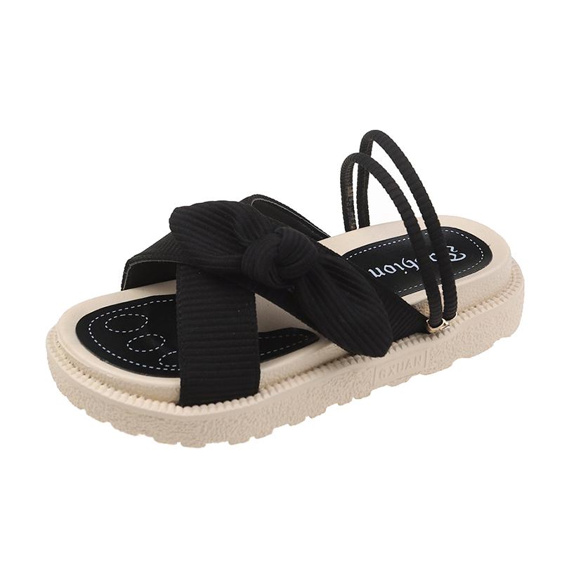 Fashion Women Sandalias Summer Fairy Style 2024 New Fashion Student Platform Roman Lady Sands Flat Shoes Cute Slippers