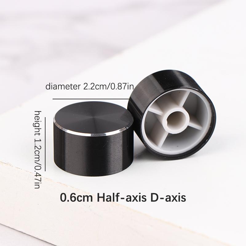 1 Stück 22X12Mm 6Mm D-Typ Wellenloch Potentiometer Bedienknopf für Lautstärke Ton Knöpfe Schwarz