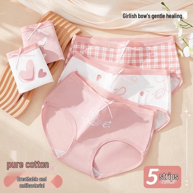 Langsha Women s Cotton Blend Briefs 5-Pack M