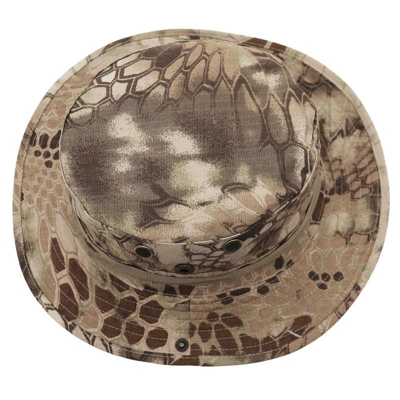 Jungle camouflage sunshade sunscreen Benny hat sniper flat top bucket hat outdoor sports tactical military fan hat goods