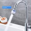Water Faucet Filter Splash Proof Sprayer Kitchen Tap Pressure Booster Rotatable Spout with 2 Filter Cartridges