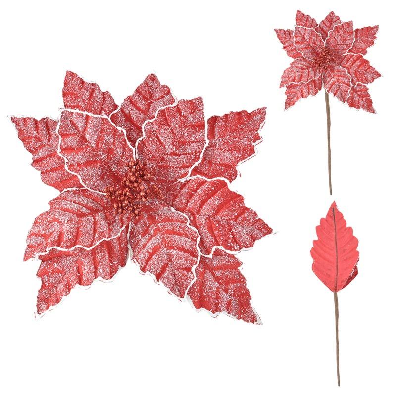Artificial Maple Leaf Artificial Christmas Flower 28cm Gold Champagne Christmas Flower Christmas Tree Decorative Flower