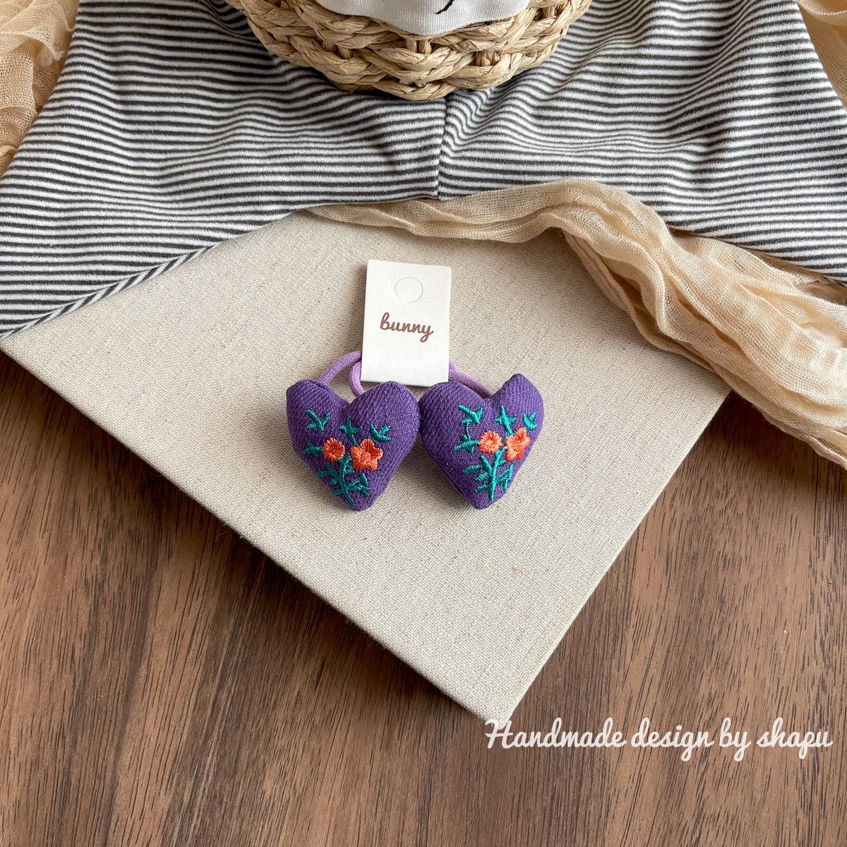 

Детская эластичная резинка для волос с вышивкой в виде сердца в стиле Мори