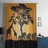 Landschaft Tiere Elefant Giraffe Baum Chiffon Transparente Vorhänge für Wohnzimmer Schlafzimmer Fenster Vorhang Voiles Tüll Cortinas